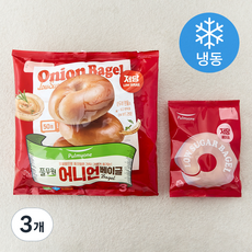 풀무원 어니언 베이글 3개입 (냉동), 315g, 3개