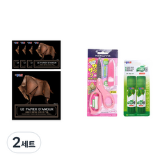 Jong Ie Nara 4000 35cm 牛皮紙組 5入 + 國譽 KOKUYO SAXA Poche 附蓋剪刀 粉紅色 + Jong Ie Nara Nara膠水 15g x 2入, 2套, 5色