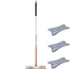 Okoro 免手洗擰乾拖把清潔器 + 拖把布3入組, 1套