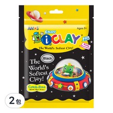 AMOS 阿摩司 超輕黏土, 超柔軟，重量輕，顏色可簡單混合, 黑色, 50g, 2包