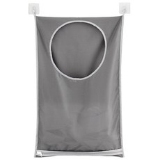 浴室防水黏貼式洗衣袋 A型 + 掛勾, 灰色