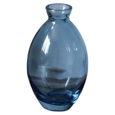 空氣選物 水滴玻璃花瓶 高瓶 簡約玻璃花器 居家裝飾擺件, 1個, 水藍, 尺寸:6.5 x 6.5 x 12cm