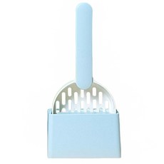 貓咪超市 貓咪粉彩貓砂鏟 + 支架套組, 藍色