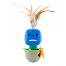 L'chic CA TUMBLER 羽毛不倒翁零食玩具, 增加親子互動樂趣, 內藏食物, 紓解壓力, 天然塑料, 上下旋開方便清洗, 毛孩玩具, 230g, 咬牙牙, 1個