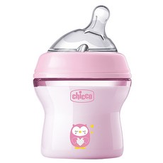 Chicco 天然母感2倍防脹PP奶瓶 小單孔 0m+, 粉色, 150ml, 1個