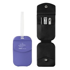 THREE SEVEN 便攜式旅行用指甲剪3件組 KR-20C, 1套, 紫羅蘭銀邊