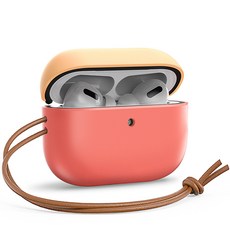 VRS AirPods Pro 3 現代硬質防撞掛繩保護殼, 蜜桃珊瑚