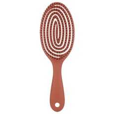 杺制 舒壓彈力按摩梳 記憶梳齒 雙C造型 專利設計, 豆沙紅, 1個