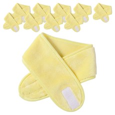 BAKOJEL 柔軟雙面洗臉髮帶, 黃色, 10個