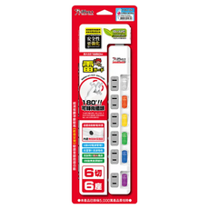 iPlus 保護傘 6切6座安全延長線組 2孔, 1.8m, PU-2665, 1組