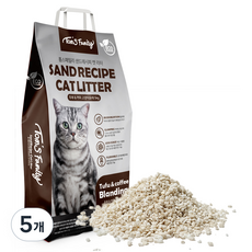 톰스패밀리 응고형 샌드레시피 두부 커피 고양이 모래, 두부커피, 5개, 5kg