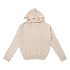 CARET 女款素色連帽針織上衣，象牙色/米色，均碼