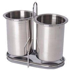 Gallion 全不鏽鋼雙格餐具筒, 1個, 不鏽鋼