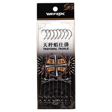 WEFOX 手綁天秤蝦仕掛子線組 釣蝦精靈環O型環海老天平蝦鉤泰國蝦VFOX#9.0, 8個, 1包