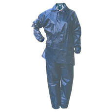 Twin Dragon 雙龍牌 機車型雙拉鍊套裝雨衣 高係數反光條 夜間行車更安全, 深藍色