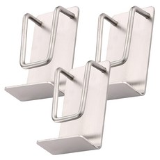 BLOCKMART 不鏽鋼臉盆掛架 3M膠黏貼, 銀色, 3個