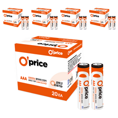 O'price 鹼性AAA電池, 5個, 20入