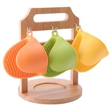 葉子小舖 隔熱手夾 防燙手套 矽膠防燙手夾 (顏色隨機) 1入, 5個