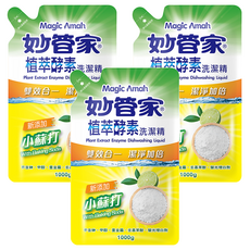 妙管家 植萃酵素洗潔精 補充包 雙效合一 潔淨加倍 添加小蘇打, 1kg, 3包