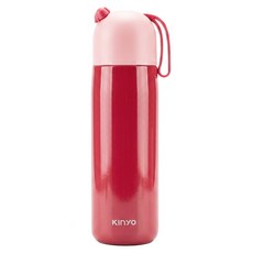 Kinyo 316不鏽鋼真空保溫杯, 粉色, 400ml, 1個