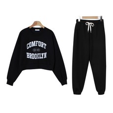 린다샵 여성용 투이트 소프트 레터링 기모 조거 트레이닝 세트 cpset3073k39