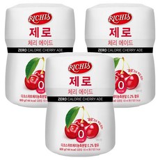 RICHIS 零卡氣泡飲料粉 櫻桃口味, 600g, 3罐