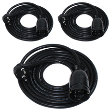 One Stop 高容量1孔電源延長線/多孔插座, 5m, 黑色, 3個