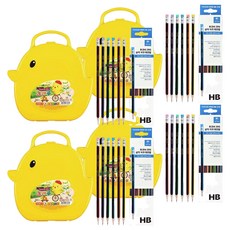 東亞 黃色小雞蠟筆 36色 + Tucobi Coma 三角橡皮擦鉛筆 SG-208 12入, 混合顏色, 4套