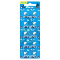 Vinnic AG3/LR41電池 7.9mm直徑 1.5V 43mAh 鹼性鈕扣電池, 10顆, 1組