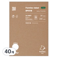 Formtec 雷射&噴墨地址用標籤, 12格, 40個