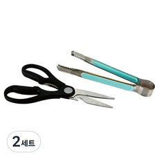 SUNTOUCH 常用剪刀夾子組, 黑色(剪刀), 薄荷綠(夾子), 2套, 剪刀 + 夾子
