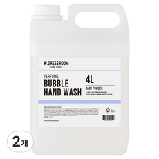 더블유드레스룸 퍼퓸 버블 핸드워시 리필 베이비파우더, 4L, 2개