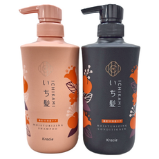 KRACIE 橘款保濕洗髮潤髮組 甜杏櫻花香 960ml 保濕修護 髮絲柔順, 1組