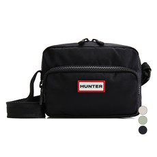 HUNTER BOOTS 女士尼龍斜揹包, 黑色