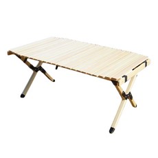 REDKOCO 소나무 라운드엣지 캠핑테이블, 네추럴