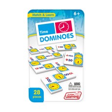 Junior Learning 骨牌接龍數學遊戲-時間 益智桌遊 親子互動學習時間概念, 1組