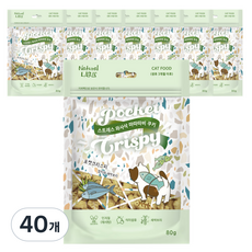 네츄럴랩 포켓 크리스피 고양이간식 스낵, 혼합맛(참치/새싹보리), 80g, 40개