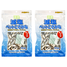 藤澤商事 減鹽寵物小魚 215358, 小魚, 80g, 2包
