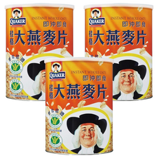 QUAKER 桂格 大燕麥片, 1.1kg, 3罐