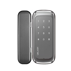 솔리티 유리 양문 전용 클립형 디지털 보조키 도어락 손잡이 없음, WGT-130, 고객직접설치