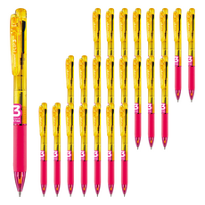 monAmi Flip3 螢光原子筆 0.7mm, 黃粉色, 24個