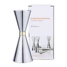 KALDIN 家庭調酒 刻度式雙頭雞尾酒量酒器 60/90ml, 1個, 銀色金環