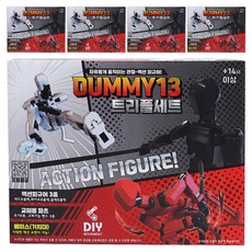 韓國 B&C 더미13 DIY球體關節可動公仔 三件組 紅黑色 + 白黑色 + 全黑色 + 6種武器 + 3入支架套組, 5套