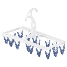 aisen 旅行專用2段式16夾曬衣架, White, 1個