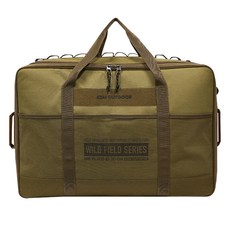 KZM OUTDOOR 工業風裝備收納袋 65 x 25 x 45cm 70L, 1個, 卡其色, 4格