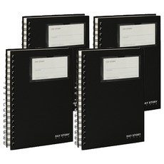 Daystory 5000 A5口袋 PP線圈筆記本 150張, 4個, 黑色