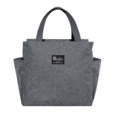 AXIS 艾克思 防潑水素色保溫袋 便當袋 鋁箔內層 輕巧耐用 多用途, 灰色, 1個, 25 x 14 x 25cm