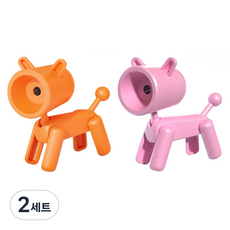 블랙트리 스탠딩 휴대용 연필깎이 2종 세트, 오렌지, 핑크, 2세트