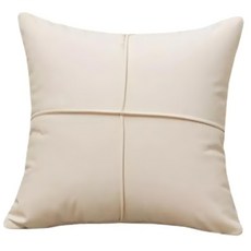 THiRTEEN 拾參家居 紳士北歐十字皮革抱枕套, 45 x 45cm, 駝棕色