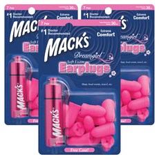Macks 수면귀마개 드림걸, 3개, 7쌍